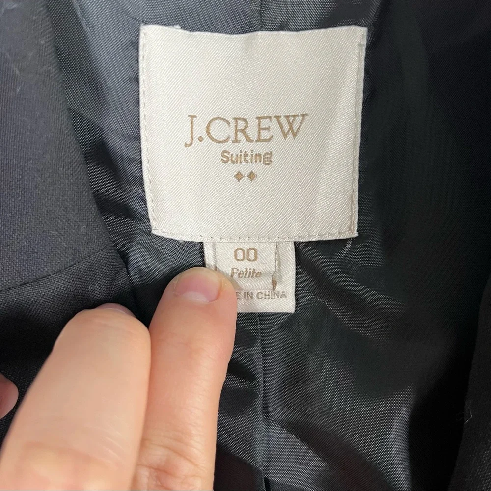J. Crew Women's‎ Black Two-Button Wool Blazer 00 Petite